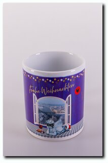 Krimi-Minnies Weihnachtstasse wei