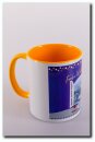 Krimi-Minnies Weihnachtstasse goldgelb